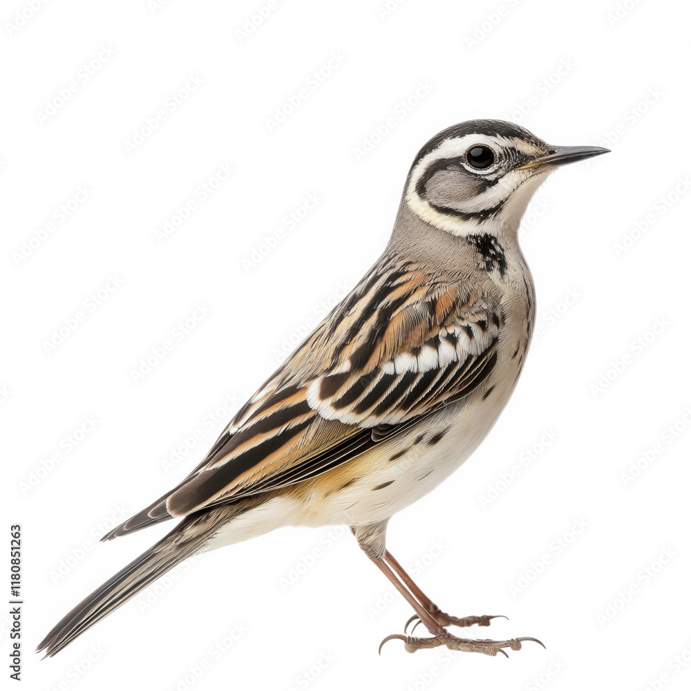 Poster a side view of a small. colorful bird with distinctive markings. showcasing its feathers and feature