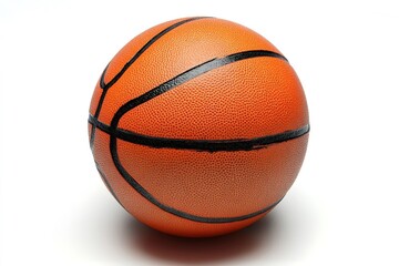 Fototapeta premium Basketball ball resting on white background representing sporting activity