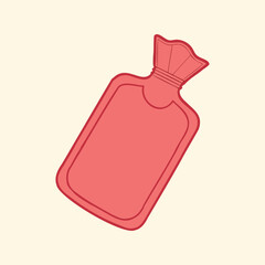 silhouette and vector illustration of a classic hot water bottle