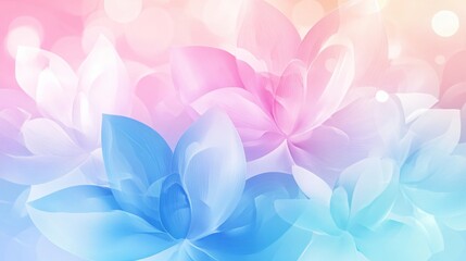 Obraz premium Delicate Colorful Lotus Flowers on Soft Gradient Background for Tranquil Designs