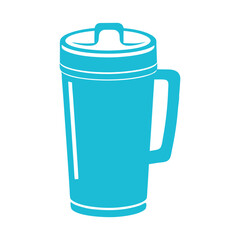 thermal insulated mug silhouette vector design for coffee and tea themes