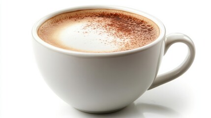 Obraz premium Coffee cup clip art showing a cup of cappuccino with choco granule at the top, isolated on a white background