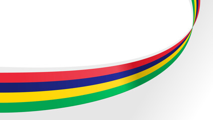 wavy mauritius flag vector background with copy space for text. mauritius for national day