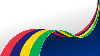 Obraz premium waving mauritius flag vector background with copy space for text. mauritius for national day