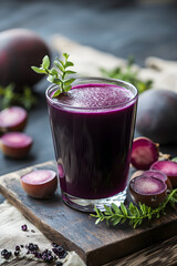 Tropical Bliss: The Elegance and Refreshing Taste of Mangosteen Juice with Fresh Pulp Garnish