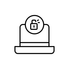 Data leak outline icons, minimalist vector illustration ,simple transparent graphic element .Isolated on white background