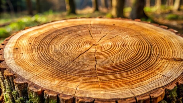 Jahresringe auf einem alteren Baumstamm, die zum Verst?ndnis der B?umengeschichte dienen k?nnen , useful for understanding tree history, natural wood