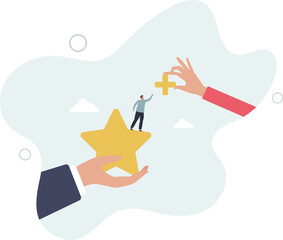 Value added, increase value or price of product to make profit, additional advantage or development for more benefit concept.flat characters.