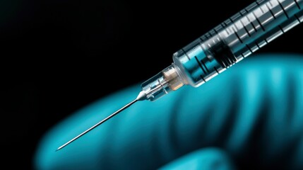 Close-up of a Syringe with Needle, Medical Injection, Healthcare Concept