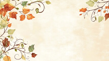 Autumn Leaves Watercolor Design Background