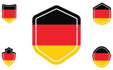 Germany flag vector icon isolated, Germany flag button, vector illustration of Germany flag.