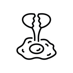 Black line icon for fried egg