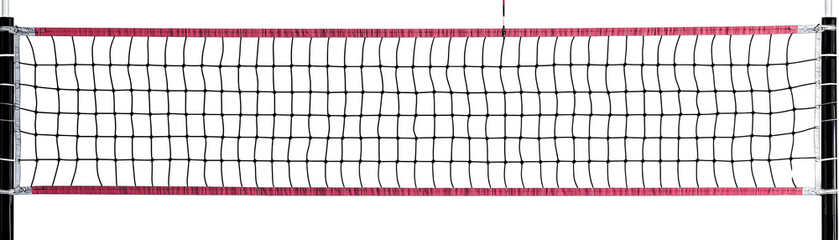 Tennis net, isolated on white background, used for recreational and professional games.