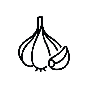 Black line icon for garlic