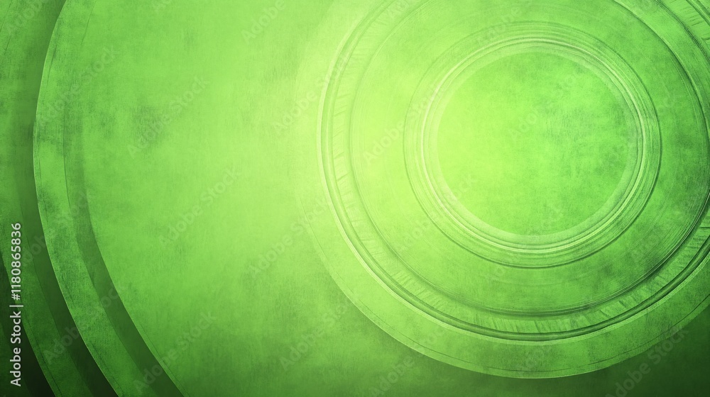 Poster vibrant green abstract background with circular shapes and textured design elements
