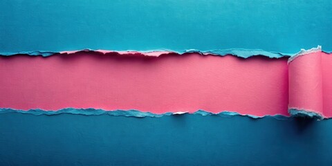 Torn Paper Background with Pink and Blue Hues, Ideal for Design Projects