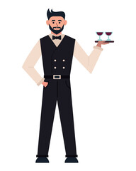 waiter serving drinks