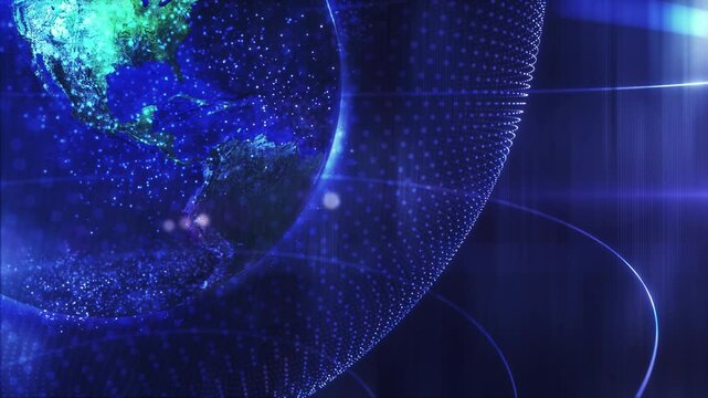 The digital sphere of planet Earth, symbolizing globalization and technology