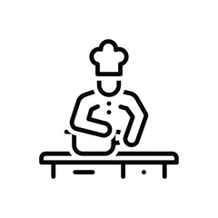 Black line icon for cook
