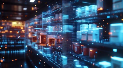 Obraz premium Digital Warehouse Inventory Management System