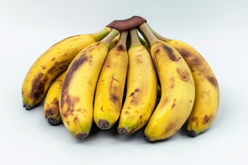 Ripe banana bunch, studio shot, overripe, white background, food photography