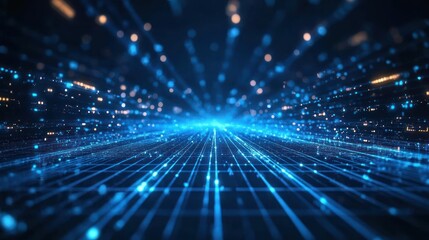 Digital pathway through a futuristic data network