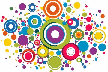 Fototapeta premium Colorful Geometric Circles and Dots Abstract Background Design