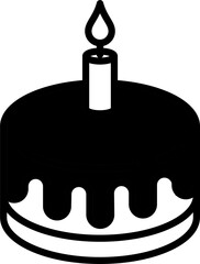 Birthday cake simple flat icon vector illustration