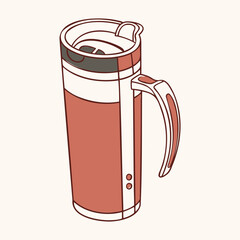 thermal insulated mug silhouette vector design for coffee and tea themes