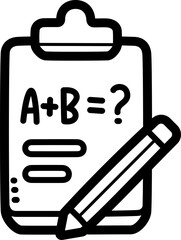 Exam doodle vector icon and illustration