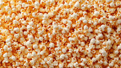 Close up of cooked popcorn.