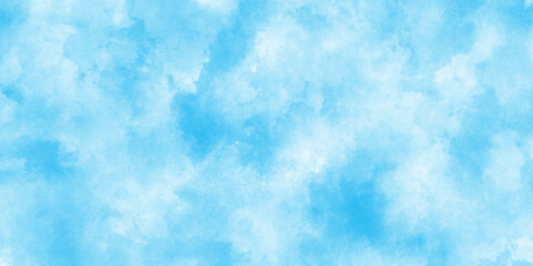 The sky blue texture clouds paper texture, shiny beautiful light blue cloudy sky, light ocean blue watercolor abstract texture, painted grunge and grainy light blue clouds watercolor background.