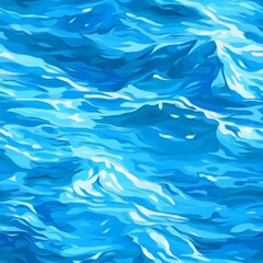 Dynamic Blue Water Surface with Light Reflecting