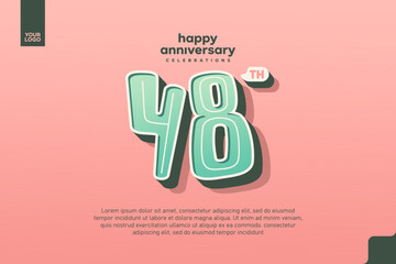Number 48 logo icon design, 48th birthday logo number, anniversary 48