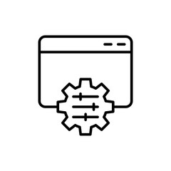 Filter search outline icons, minimalist vector illustration ,simple transparent graphic element .Isolated on white background