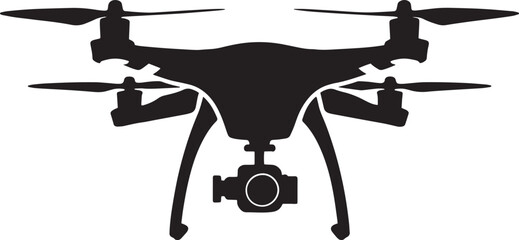 Drone silhouette vector illustration on white background