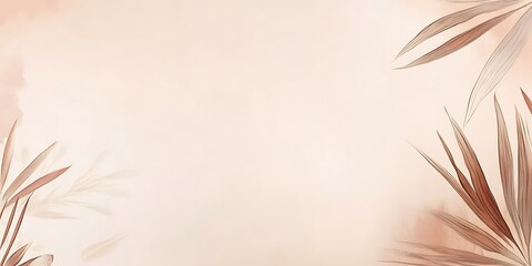 Beige background, dried leaves, nature, design, botanical illustration.