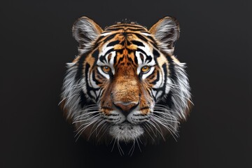 Fototapeta premium Tiger face on black background