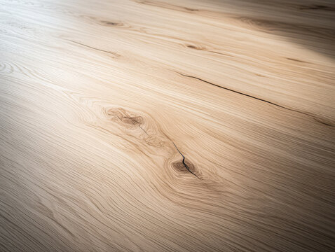 Close-up view of a smooth wooden surface revealing natural grain patterns and textures