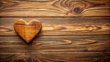 Rustic Wooden Heart on Weathered Planks A Symbol of Love and Nature