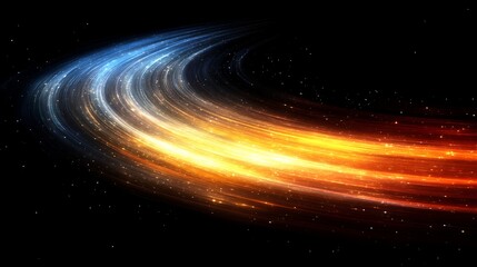 Obraz premium Celestial Swirl Of Blue And Orange Light Trails