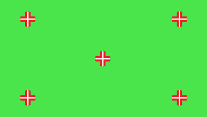 Green screen background, VFX motion tracking markers. Art design green screen backdrop template. Abstract concept video footage replacement tracking markers element.	