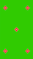 Green screen background, VFX motion tracking markers. Art design green screen backdrop template. Abstract concept video footage replacement tracking markers element.	