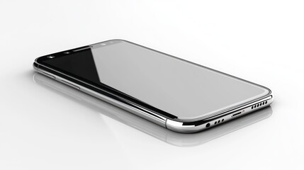 Sleek smartphone, white background, studio shot, mockup