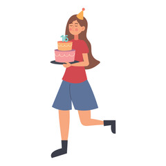 Fototapeta premium cartoon teenager birthday cake