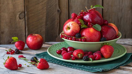 apples and strawberries