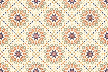 Ornate Floral Mandala Pattern Design Textile