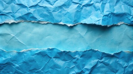 Obraz premium Torn Blue Paper Texture with Central Blank Space for Text or Image