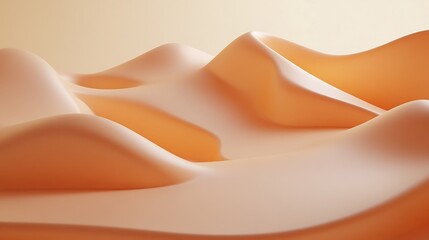 Abstract Peach Colored Wavy Landscape Forms