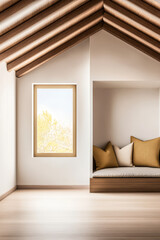 Elegant interior design with a cozy nook and natural light in a spacious room
